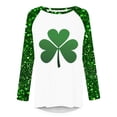 thumbnail image 4 of Plebaso Hauts pour Femmes de la Saint-Patrick Blouses à Col Rond Trèfle Imprimé Manches Longues T-Shirts Décontractés pour Femmes, 4 of 4