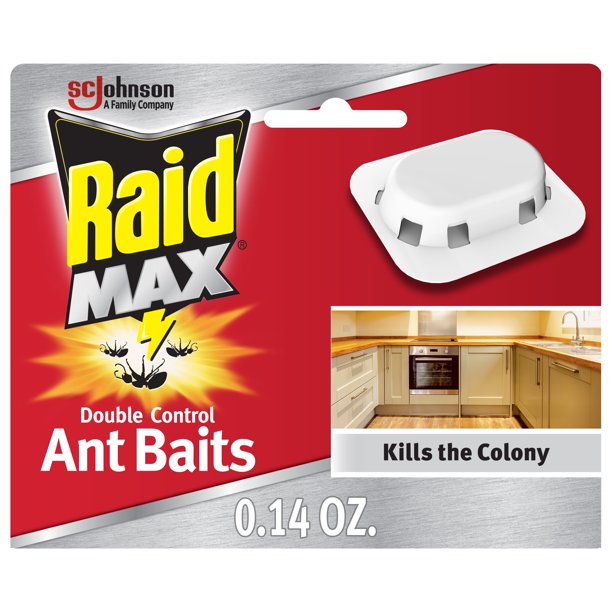 Raid Max Double Control Ant Baits, 0.14 oz, 4 ct