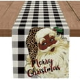 thumbnail image 7 of Newhomestyle Christmas Table Runner, Black Santa Claus African American Santa Buffalo Plaid Merry Christmas Decor Home Decor 13x72inch, 7 of 7