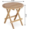 thumbnail image 3 of Teak Outdoor Side Table,Patio Table with Adjustable Feet, Small Round Side Tables, Elegant Accent Outdoor Tables for Balcony Porch Poolside(Round Tables Folding), 3 of 10