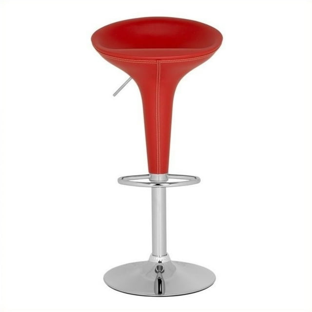 Safavieh Tabouret de Bar en Acier Chromé 23.2"-31.7" en Rouge
