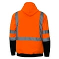 thumbnail image 2 of Men's ANSI Class 3 High Visibility Sweatshirt, Hooded Pullover, Black Bottom - Orange / Medium, 2 of 3