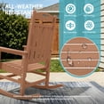 thumbnail image 3 of SUUNYN Outdoor Rocking Chairs, HDPE Porch Rockers for Patio Deck, All-Weather, 380lbs Load, Teak, 3 of 9