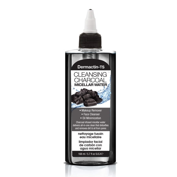 Dermactin-TS Desmaquillante de agua micelar de carbón limpiador - Limpiador facial y minimizador de aceite 5.7 onzas