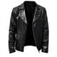 thumbnail image 4 of Ropa de cuero para hombre de otoño e invierno, chaqueta de cuero sintético con solapa y cable para motocicleta, estilo europeo y americano, 4 of 5