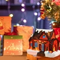 thumbnail image 4 of Teissuly Christmas Winter Village Houses Set LED Lighted DIY Christmas Figurines Christmas Miniature Resin Ornament Kits Christmas Cedar Bare Branch Tree Street Lamp, 4 of 8