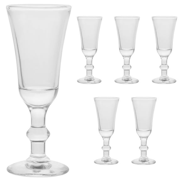Gong 6pcs Clear Cordial Glasses Shot Glasses with Stem Champagne Glasses Liquor Drinking Cups for Home Bar