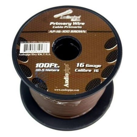 Audiopipe 16 GA 100 feet Brown Car Audio Home Primary Remote Wire