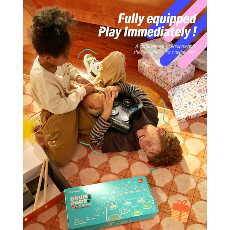 Donner Juego de batería electrónica, 7 almohadillas eléctricas, almo
