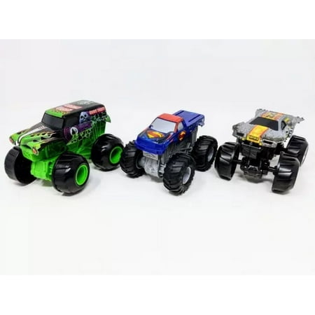 Monster Jam Spin Master 1:43 Toy Trucks: Grave Digger, Max-D & Man of Steel Parts