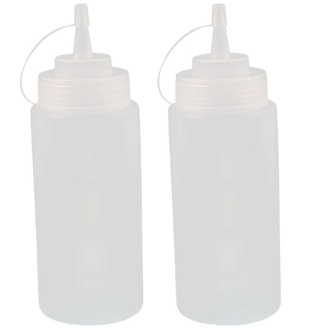 2Pcs 400ml Kitchen Food Squeeze Bottles Condiment Ketchup Mustard Oil Salt Clear by Unique-Bargains