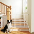thumbnail image 2 of PawHut Pressure Fitted Pet Dog Safety Gate Metal Fence 29.9'' Tall, White, 2 of 10