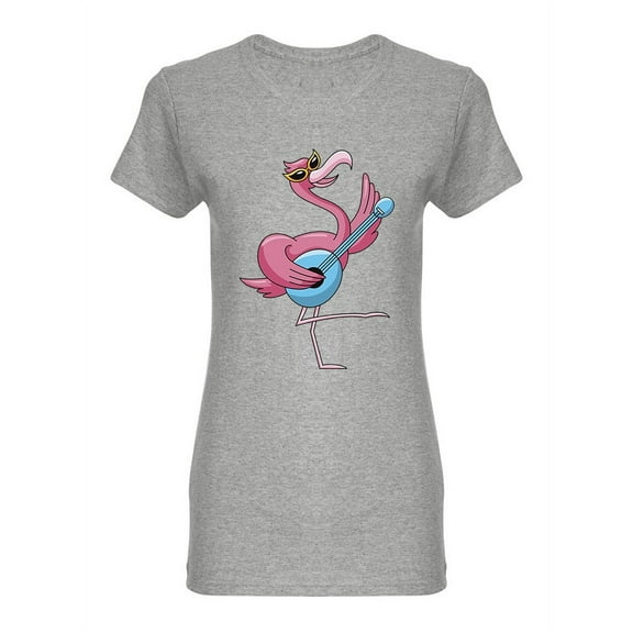 Flamingo Playing Guitar  Shaped Tee Women's -Image by Shutterstock