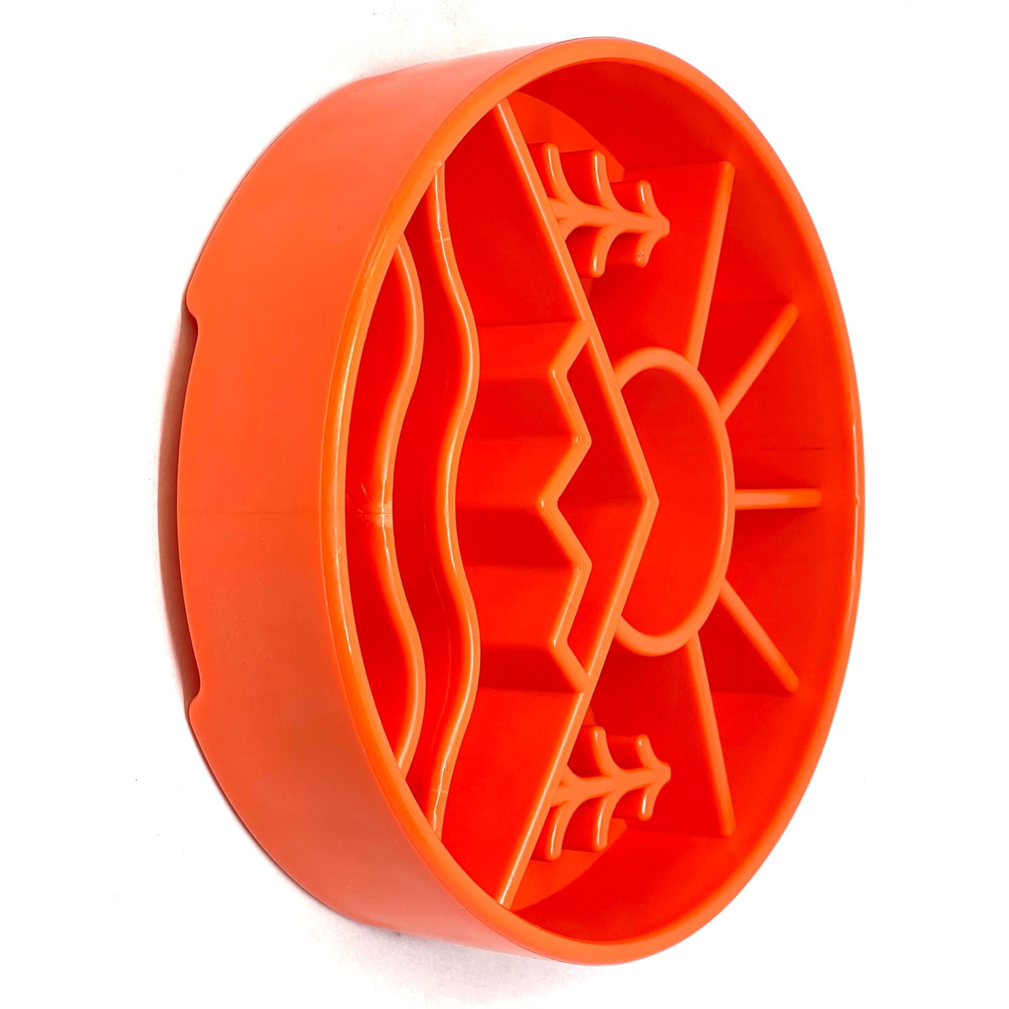 Sodapup Great Outdoors Design eBowl Enrichment Slow Feeder Bowl for Dogs, L, Orange