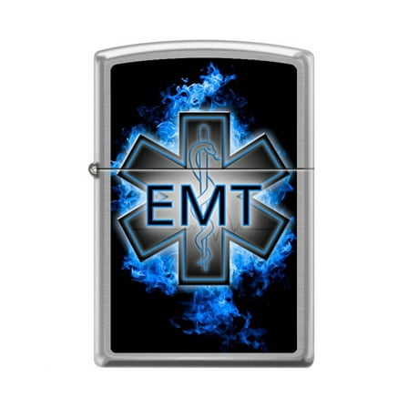 Zippo Lighter EMT Cross Snake Brushed Chrome Windproof Lighter Z5422