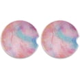 thumbnail image 2 of FREEAMG Watercolor Spray Car Coasters 2 PCS Drinks Absorbent Ceramic Stone Car Coasters with Fingertip Grip Car Cup Holder Coasters, 2 of 6