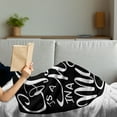thumbnail image 3 of Hug Soft Flannel Fleece Blanket, Monochrome Print of Coffee is a Hug in a Mug Calligraphy on Cup Pictogram, Cozy Plush for Indoor and Outdoor Use, 50" x 60", Charcoal Grey and White, by Ambesonne, 3 of 5