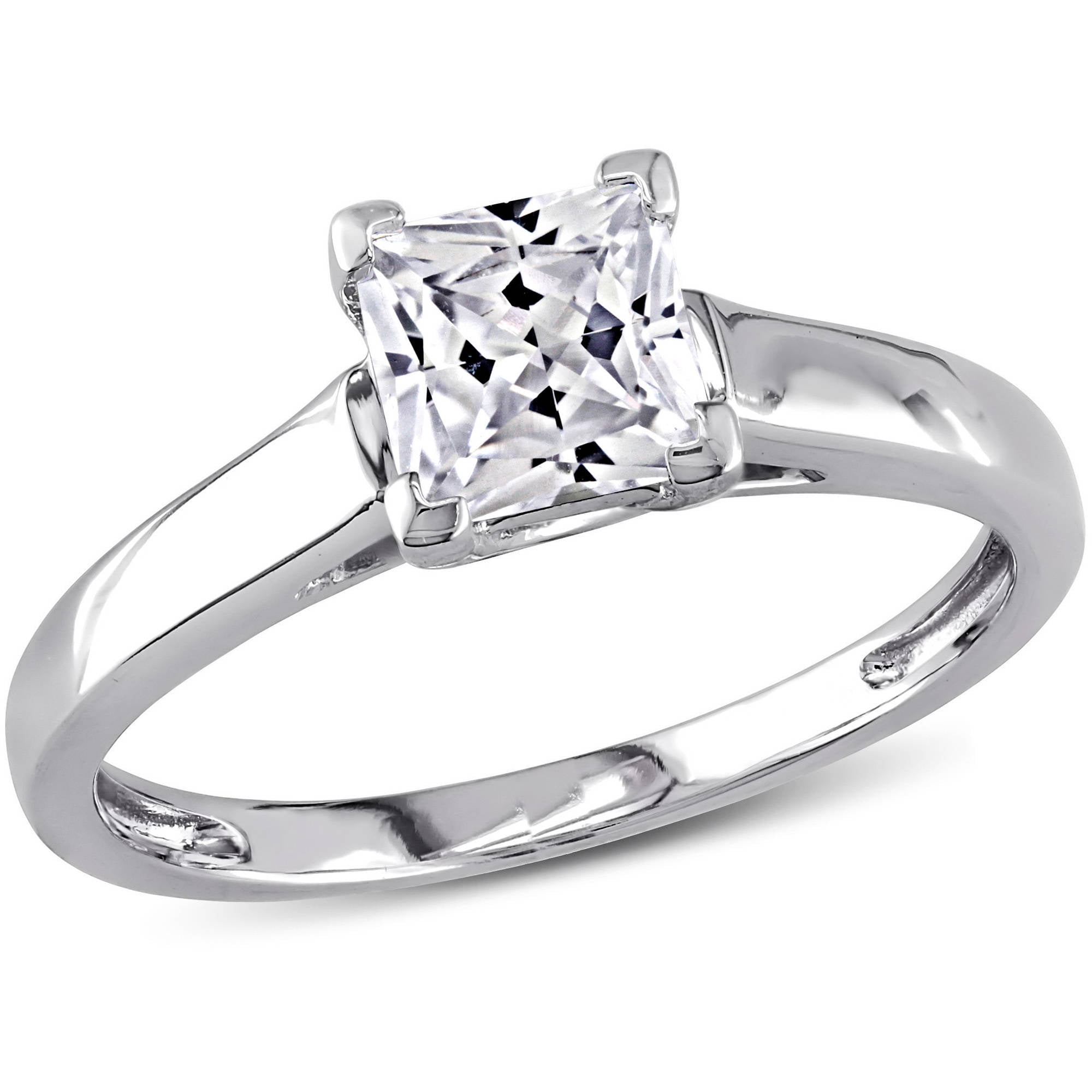 Best 10kt white gold prindess cut diamond halo wedding ring set for Wedding Day