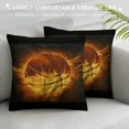 thumbnail image 3 of Orinice Basketball Fireball Graphic Decorative Cushion Cover for Home Couch Living Room Bed Sofa, Square 1PC 22x22in, 3 of 5