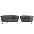 thumbnail image 1 of Modern Contemporary Urban Design Living Room Lounge Club Lobby Armchair and Loveseat Sofa Set, Fabric, Grey Gray, 1 of 5