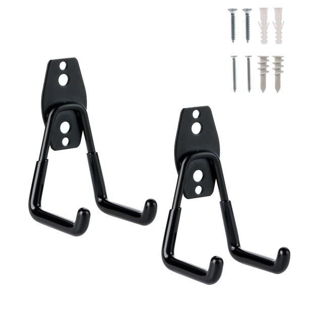 2-Pack Utility Garage Hooks for Hanging - Heavy Duty Garage Wall Hooks, Wall Mount Hooks, Garage Storage Hooks Organization