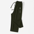 thumbnail image 4 of Wutalume Women's Casual Cotton Linen Drawstring Elastic Waist Straight Leg Capri Pants with Pockets Summer Beach,Army Green L, 4 of 7