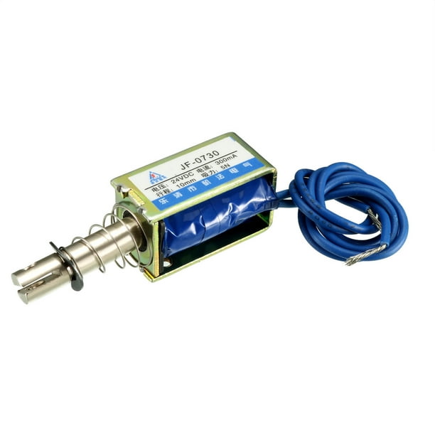 JF-0730 DC 24V 300mA 7.2W 5N 10mm électro-Aimant solénoïde linéaire