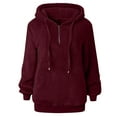 thumbnail image 5 of Meichang Womens Oversized Hoodie Sherpa Quarter Zip Pullover with Pocket Fuzzy Fleece Sweatshirt Winter Warm Long Sleeve Hoodies, 5 of 6