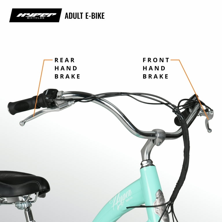 Hyper Bicycles E Ride 26 Ladies 36V Electric Cruiser E Bike with Pedal Assist 250W Motor Turquoise Walmart