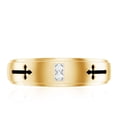thumbnail image 5 of Rosec Jewels Natural Wide Diamond Band for Men - HI-SI Quality - Cross Band - Ready to Gift for Christmas, 10K Yellow Gold, US 4.00, 5 of 9