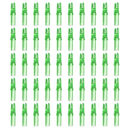 Archery Arrow Nocks 6.2mm 0.244 Insert Arrow Nock Replacement for Shooting Transparent Green 50 Pack
