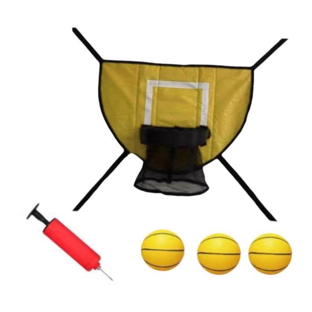 Accesorio de aro de baloncesto para trampolín, portería de baloncesto suave para entrenamiento infantil Bola amarilla