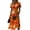 Earthy Yellow, variant on Halloween Dresses for Women Ghost Pumpkin V Neck Funny Midi Dresses Bat Spider Webeb Short Sleeve Spooky Dresses, M