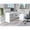 White, variant on Gray Computer Desk with Open and Closed Storage - Suitable for Professional Offices, Keep Files Tidy