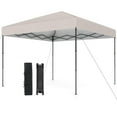 thumbnail image 1 of Gymax 10 X 10 FT Pop up Canopy Tent w/ Portable Carrying Bag 8 Stakes 4 Wind Ropes Yellow, 1 of 10