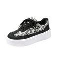thumbnail image 3 of YOUYEDIAN Platform Shoes for Women Fashion Deco Comfy Casual Round Toe Flats Versatile Lace-up Walking Shoes, 3 of 5
