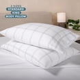 thumbnail image 5 of Bare Home Pillowcase Set - Premium 1800 Collection - Double Brushed - Ultra Soft - King Size, Modern Plaid - White/Gray, 2 Count, 5 of 6
