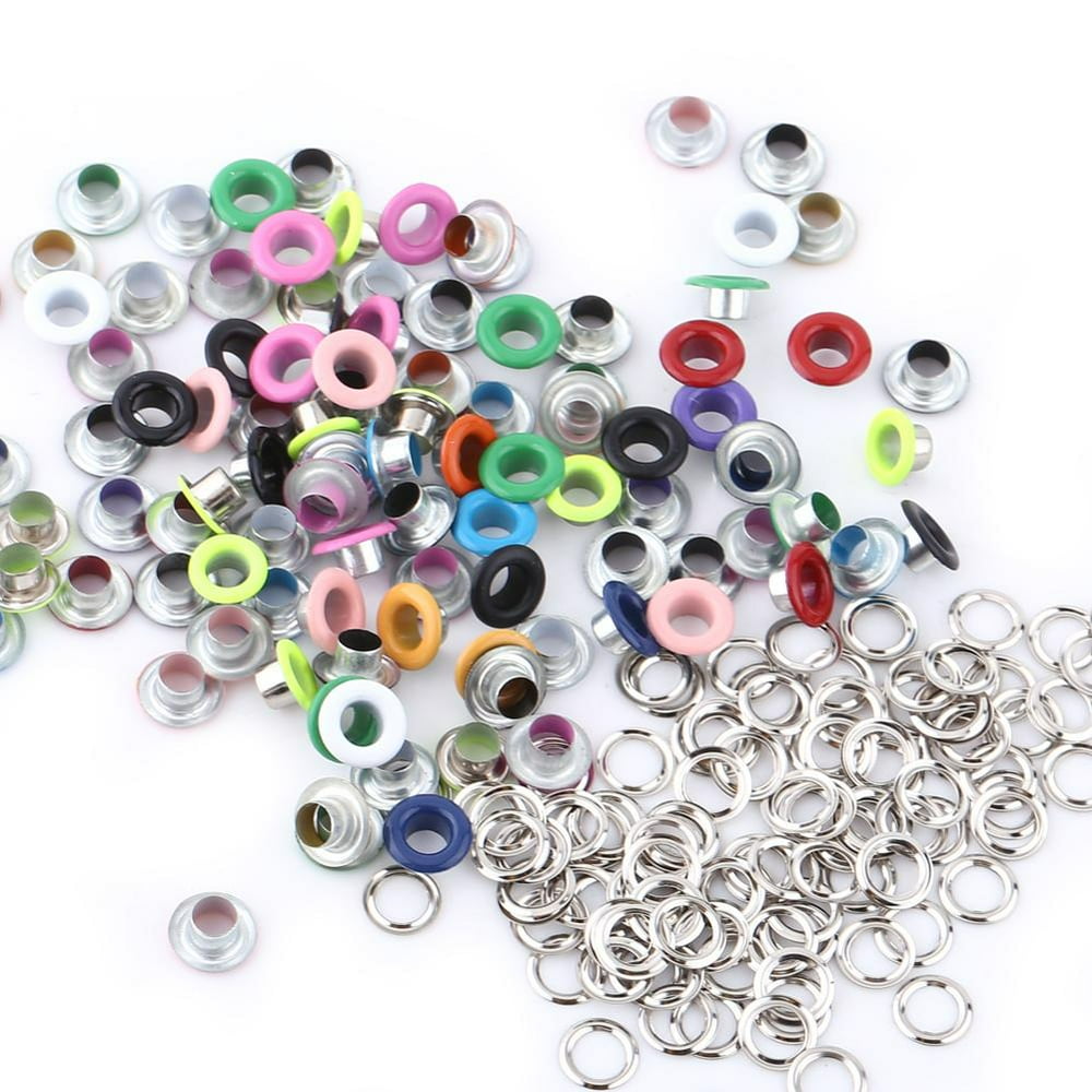 Tebru Round Eyelets, Metal Eyelets, 100Sets 5mm Metallic Scrapbooking