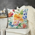 thumbnail image 2 of YINGXI  Peony Flower Throw Pillow Covers Watercolor Pink Floral Decorative Throw Pillow Cases Soft Velvet Outdoor Cushion Covers for Sofa Couch Bedroom Home Decor 18x18in, 2 of 5