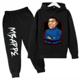 thumbnail image 3 of Ropa para niños Conjunto de sudadera con capucha para niños y pantalones de sudadera Conjunto deportivo de 2 piezas para niños y niñas Ropa estampada de Mbappé, 3 of 5