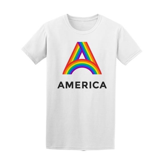 Rainbow Letter A America Tee Men's -Image by Shutterstock