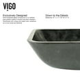 thumbnail image 6 of VIGO Donatello Artistic Onyx Gray Glass 18 in. L x 13 in. W x 4 in. H Rectangular Vessel Bathroom Sink, 6 of 7
