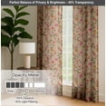 thumbnail image 6 of Vargottam Cotton Curtains- Pockets/Tab Farmhouse Drapes for Living Room or Bedroom Windows- Light Filtering- 3-Way Hanging Style- Set of 2 Panels, 52"x72"- Rose Vine And Bird Print (Beige), 6 of 8