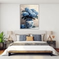 thumbnail image 4 of Mudket Blue Hydrangea in Blue and White Vase Canvas Wall Art, Vintage Floral Botanical Wall Decor, Light Blue Flower Artwork for Living Room Bedroom Kitchen, Framed Ready to Hang - 12"L x 8"W, 4 of 10