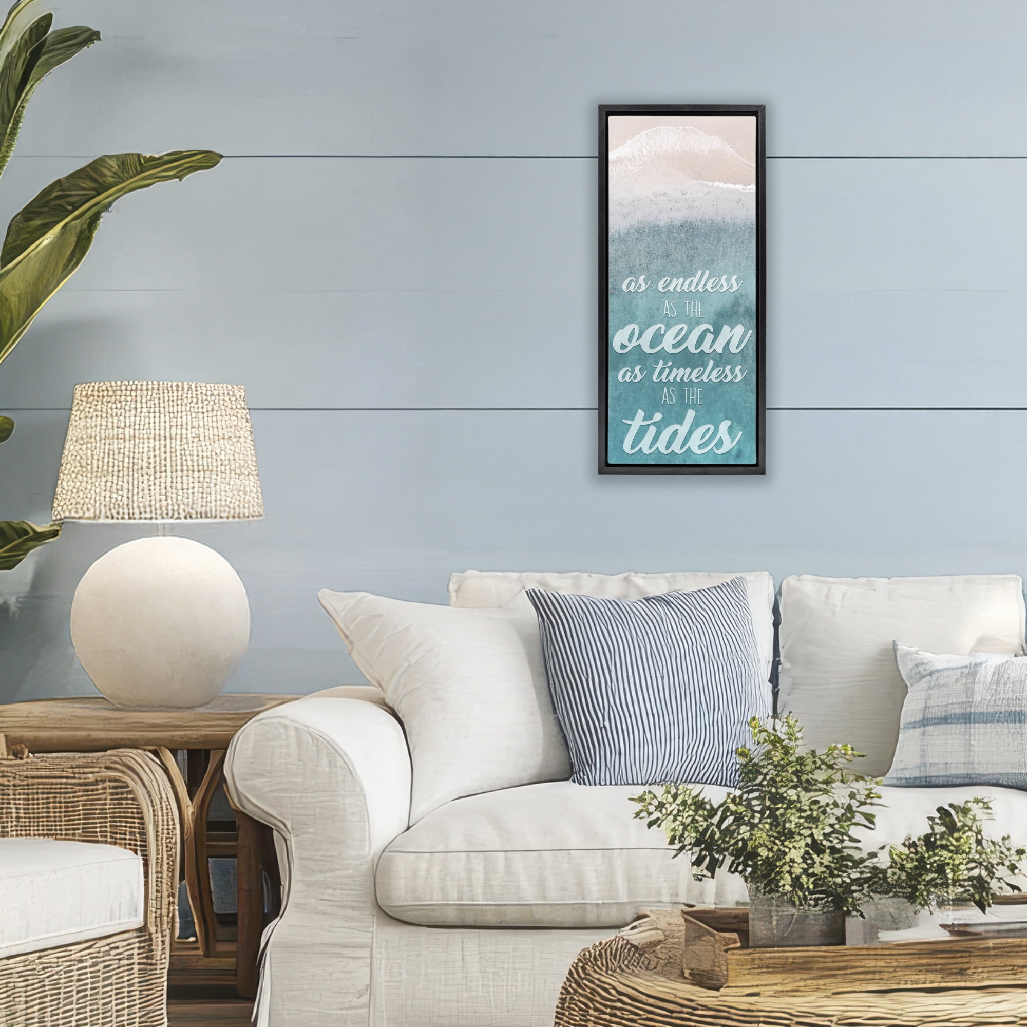 Stupell Industries Endless Ocean Timeless Tides Black Framed Floater Canvas Wall Art, design by Marcus Prime