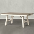 thumbnail image 3 of Roundhill Furniture Fasena 7 Piece Farmhouse Rubberwood Dining Table Set, Rustic gray/Off white, 3 of 14