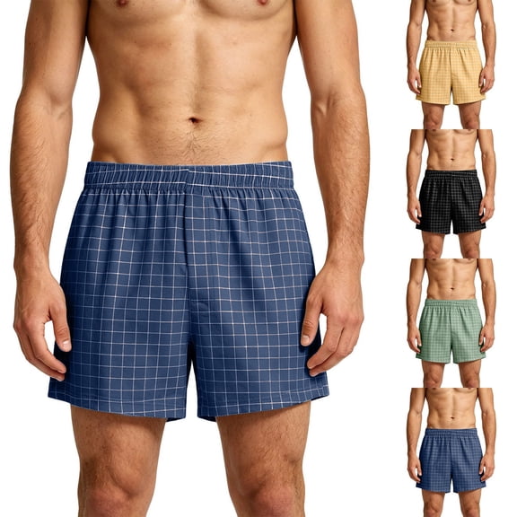 VBTAPA Men's Plaid Pajama Shorts Baggy Casual Boxers Shorts Daily Pj Sleep Bottoms Comfy Homewear Boxers Green L