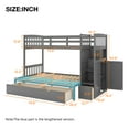 thumbnail image 6 of Harper & Bright Designs Stairway Bunk Beds with Trundle Twin Over Full/Twin with Storage Shelf Wood Bed Bedroom with Full-Length Guard Rail Easy Assembly, 6 of 13