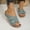 Light Blue, variant on Womens Wedge Sandals Leather: Dressy Sandal, Comfortable Walking, Casual Slip on Summer Shoes Light Blue 8.5(41)