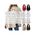thumbnail image 4 of Zynoxe Womens Jackets With Buttons Classic Lapel Collar Winter Jackets for Women Loose Long Sleeve Mid‑Length Open Front Coat Versatile Solid Color Casual Outerwear Coat 2 Ways To Wear M, 4 of 10